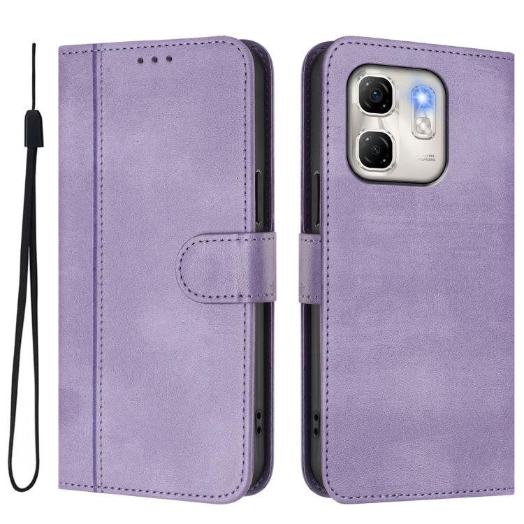 For Infinix Hot 50i 4G / Smart 9 4G / 9 HD Line Splicing Buckle Retro Leather Phone Case