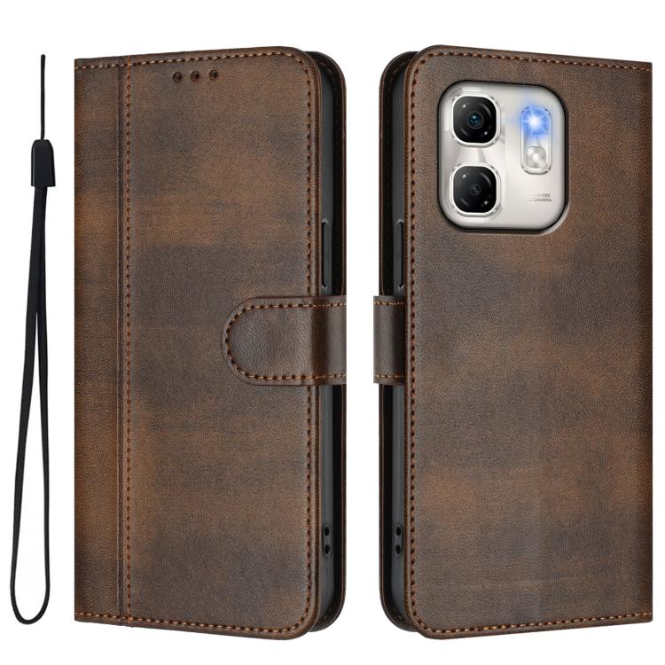 For Infinix Hot 50i 4G / Smart 9 4G / 9 HD Line Splicing Buckle Retro Leather Phone Case