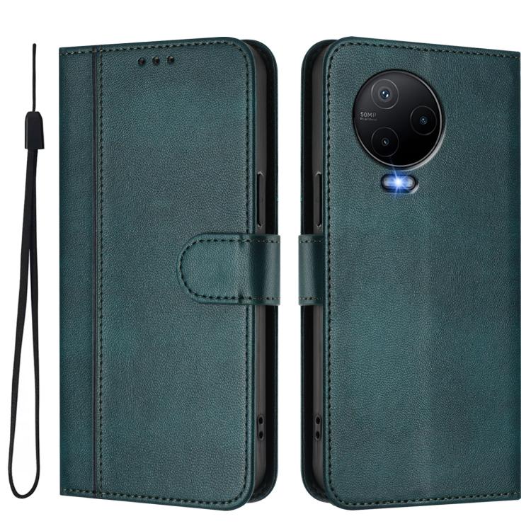 For Infinix Note 12 4G / Note 12 Pro 4G Line Splicing Buckle Retro Leather Phone Case
