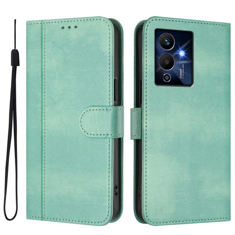 For Infinix Note 12 Pro 5G Line Splicing Buckle Retro Leather Phone Case