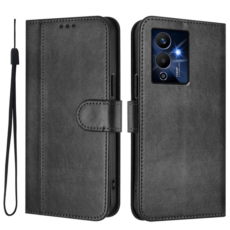 For Infinix Note 12 Pro 5G Line Splicing Buckle Retro Leather Phone Case