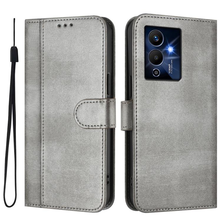 For Infinix Note 12 Pro 5G Line Splicing Buckle Retro Leather Phone Case