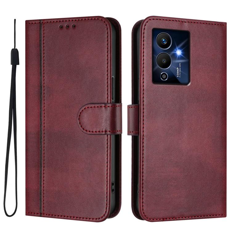 For Infinix Note 12 Pro 5G Line Splicing Buckle Retro Leather Phone Case