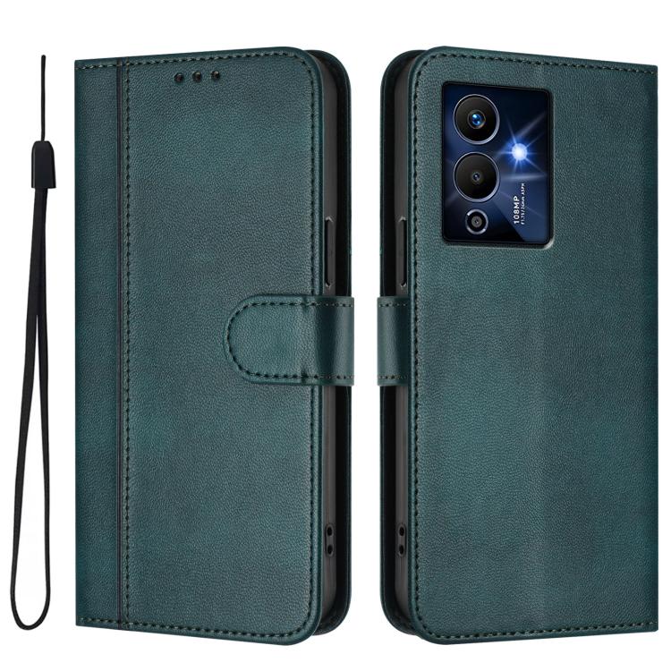 For Infinix Note 12 Pro 5G Line Splicing Buckle Retro Leather Phone Case