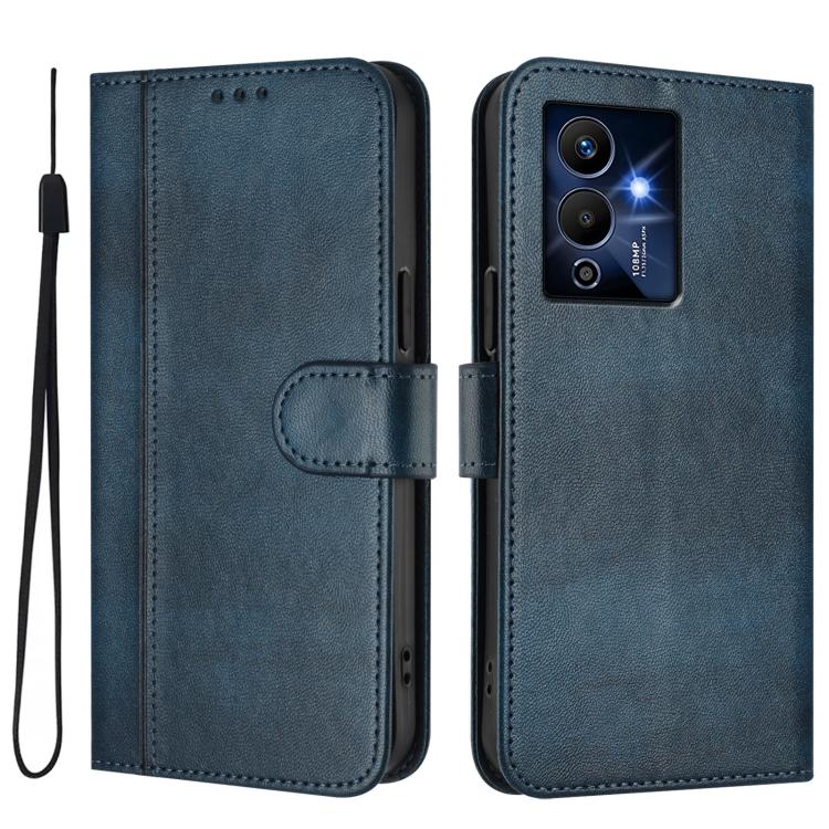 For Infinix Note 12 Pro 5G Line Splicing Buckle Retro Leather Phone Case