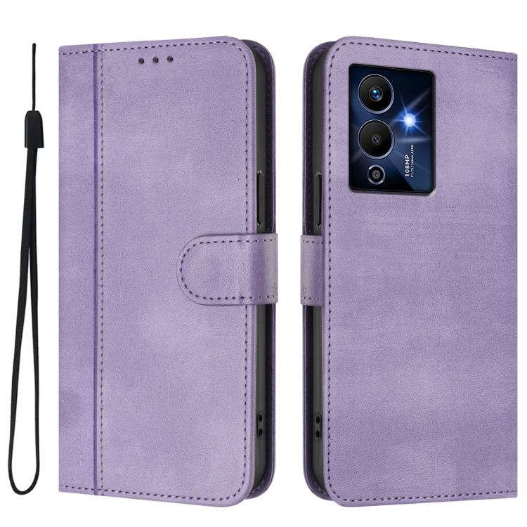 For Infinix Note 12 Pro 5G Line Splicing Buckle Retro Leather Phone Case