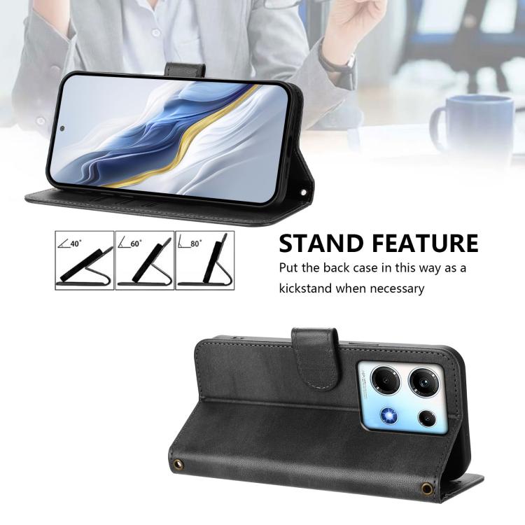 For Infinix Note 30 4G / 5G Line Splicing Buckle Retro Leather Phone Case