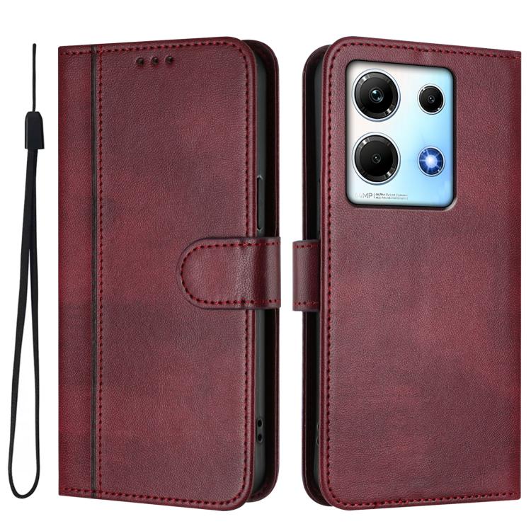 For Infinix Note 30 4G / 5G Line Splicing Buckle Retro Leather Phone Case