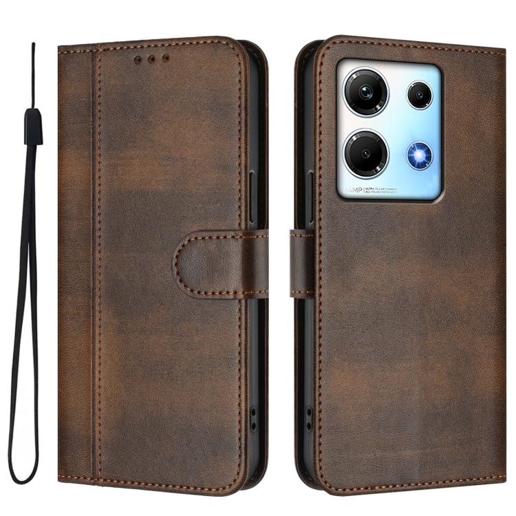 For Infinix Note 30 4G / 5G Line Splicing Buckle Retro Leather Phone Case
