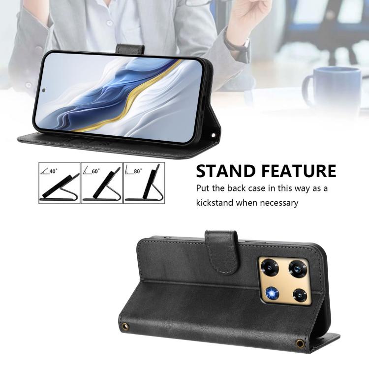 For Infinix Note 30 Pro 4G Line Splicing Buckle Retro Leather Phone Case