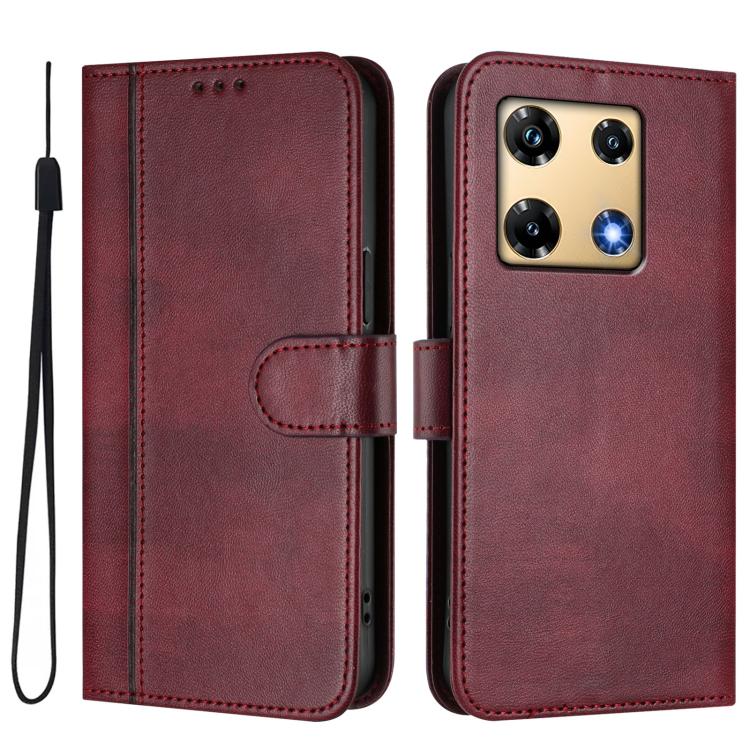 For Infinix Note 30 Pro 4G Line Splicing Buckle Retro Leather Phone Case