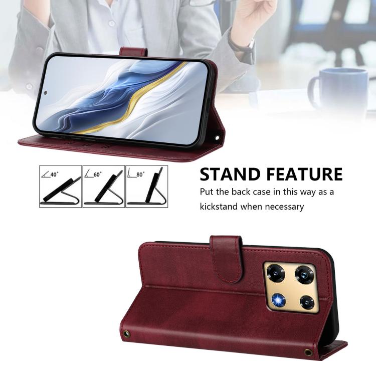For Infinix Note 30 Pro 4G Line Splicing Buckle Retro Leather Phone Case
