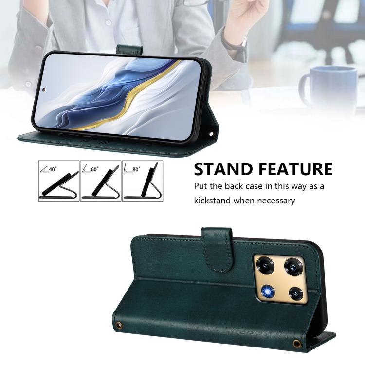 For Infinix Note 30 Pro 4G Line Splicing Buckle Retro Leather Phone Case