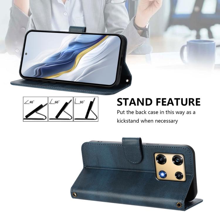 For Infinix Note 30 Pro 4G Line Splicing Buckle Retro Leather Phone Case