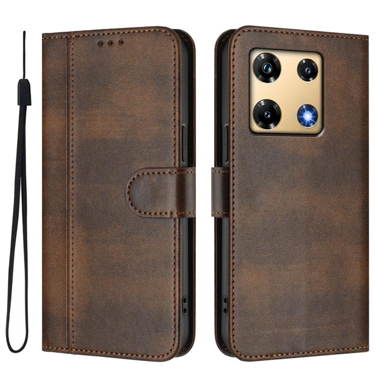 For Infinix Note 30 Pro 4G Line Splicing Buckle Retro Leather Phone Case