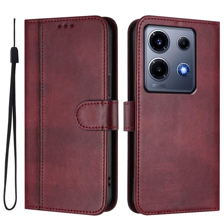 For Infinix Note 30 VIP Line Splicing Buckle Retro Leather Phone Case