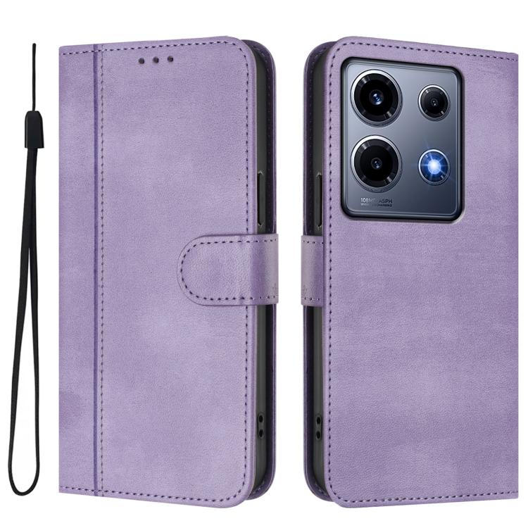 For Infinix Note 30 VIP Line Splicing Buckle Retro Leather Phone Case