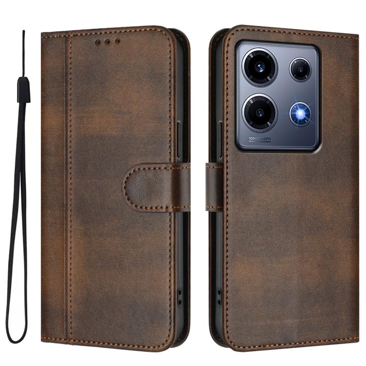 For Infinix Note 30 VIP Line Splicing Buckle Retro Leather Phone Case