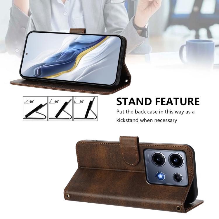 For Infinix Note 30 VIP Line Splicing Buckle Retro Leather Phone Case