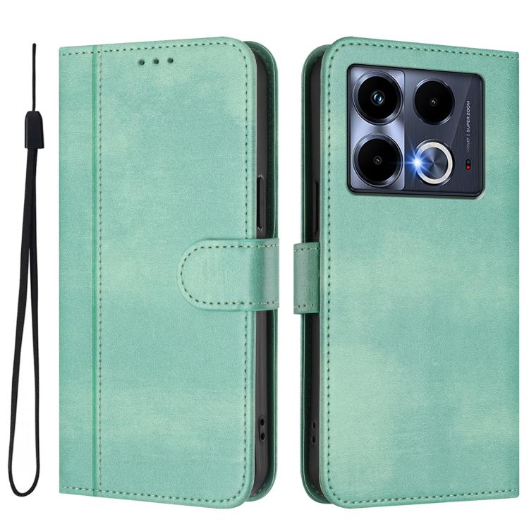 For Infinix Note 40 4G Line Splicing Buckle Retro Leather Phone Case
