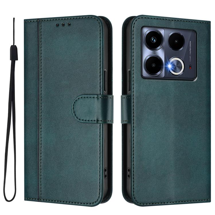 For Infinix Note 40 4G Line Splicing Buckle Retro Leather Phone Case
