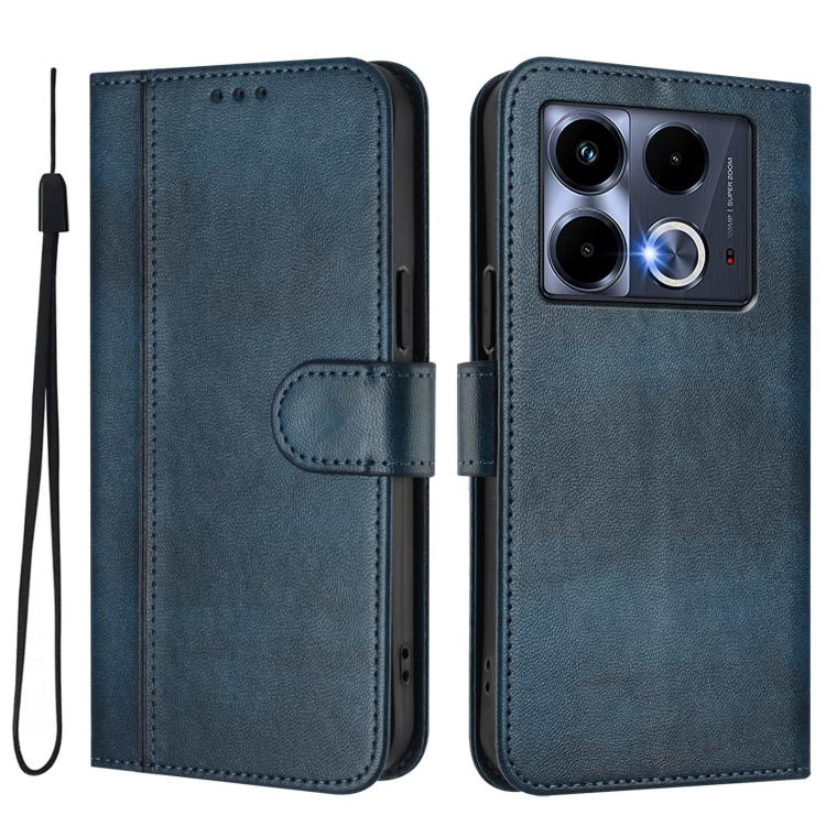 For Infinix Note 40 4G Line Splicing Buckle Retro Leather Phone Case