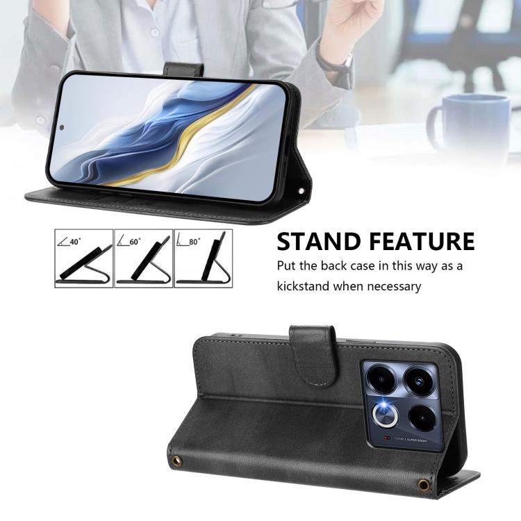 For Infinix Note 40 5G Line Splicing Buckle Retro Leather Phone Case
