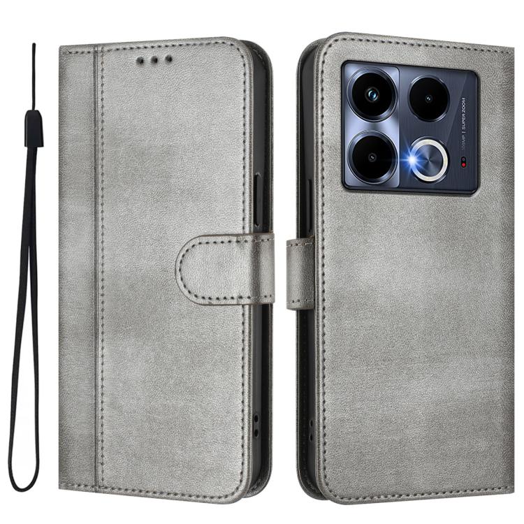 For Infinix Note 40 5G Line Splicing Buckle Retro Leather Phone Case