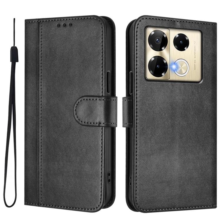 For Infinix Note 40 Pro 4G / 5G / 40 Pro+ 5G Line Splicing Buckle Retro Leather Phone Case