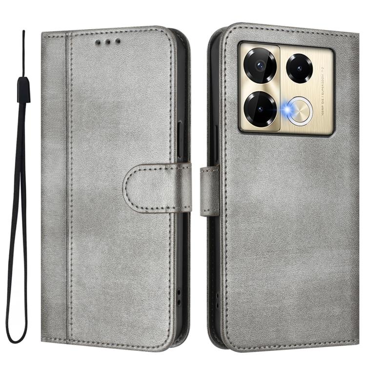 For Infinix Note 40 Pro 4G / 5G / 40 Pro+ 5G Line Splicing Buckle Retro Leather Phone Case