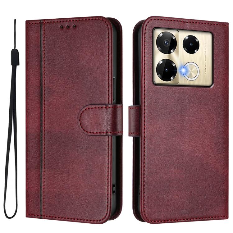 For Infinix Note 40 Pro 4G / 5G / 40 Pro+ 5G Line Splicing Buckle Retro Leather Phone Case