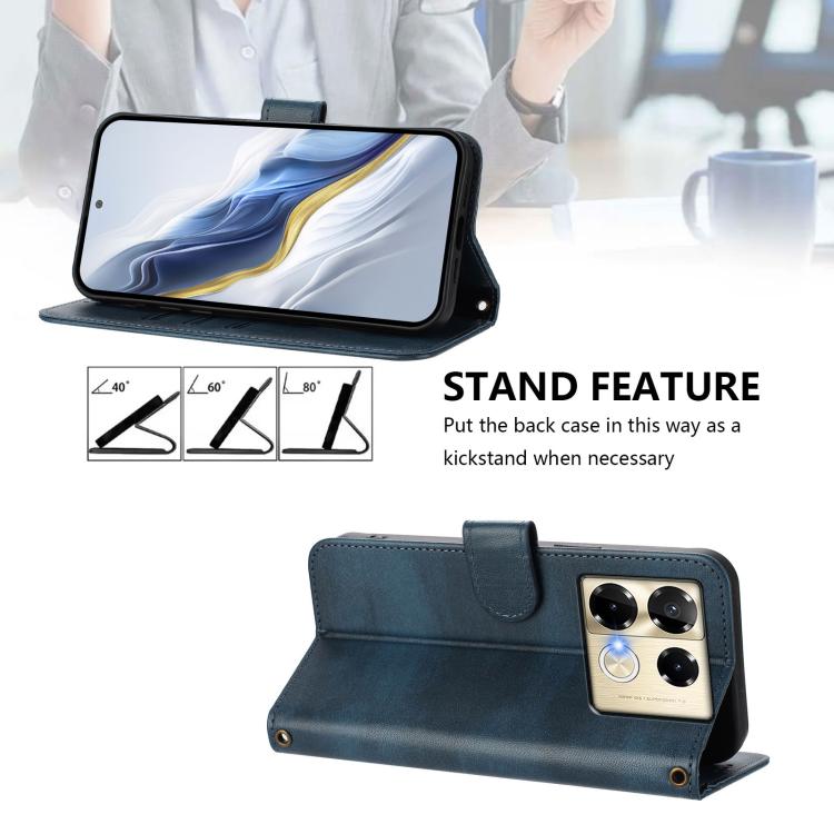 For Infinix Note 40 Pro 4G / 5G / 40 Pro+ 5G Line Splicing Buckle Retro Leather Phone Case