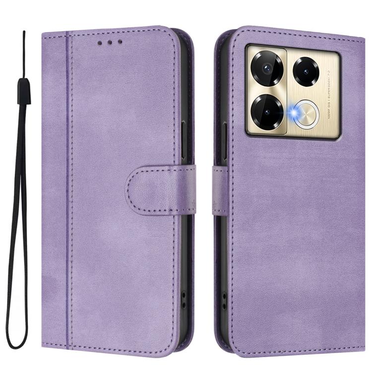 For Infinix Note 40 Pro 4G / 5G / 40 Pro+ 5G Line Splicing Buckle Retro Leather Phone Case