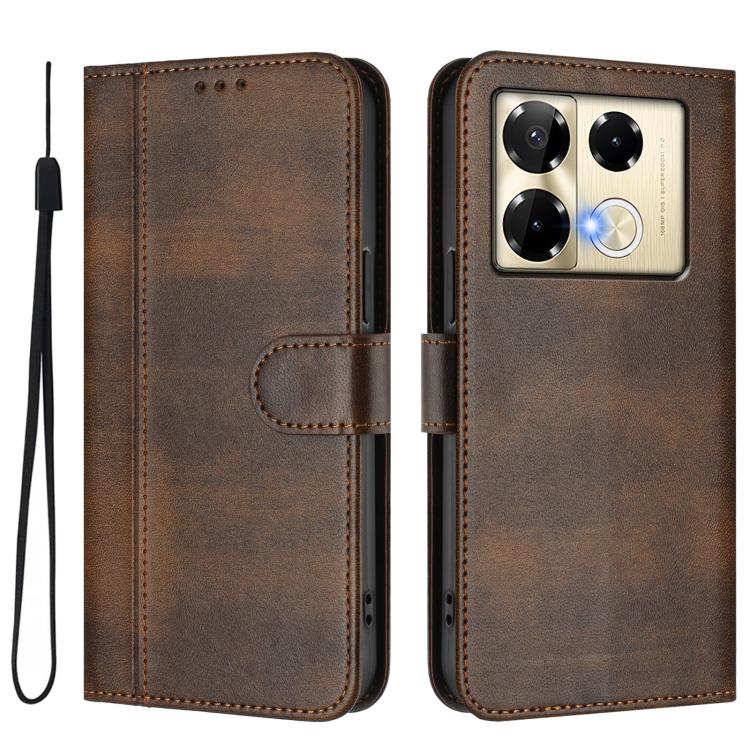 For Infinix Note 40 Pro 4G / 5G / 40 Pro+ 5G Line Splicing Buckle Retro Leather Phone Case