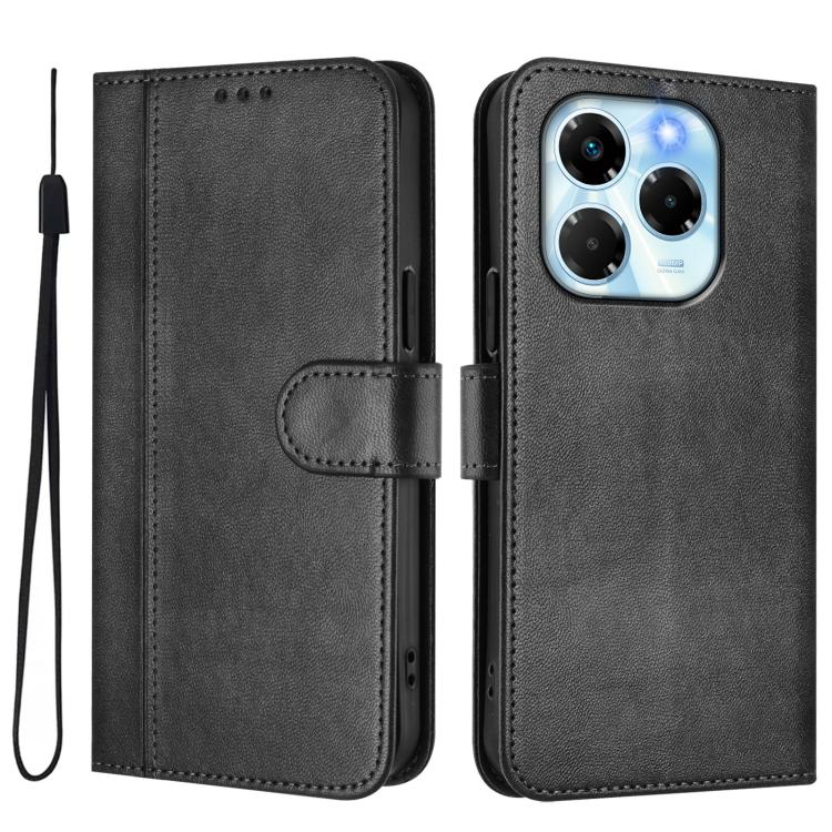 For Infinix Note 40X 5G Line Splicing Buckle Retro Leather Phone Case
