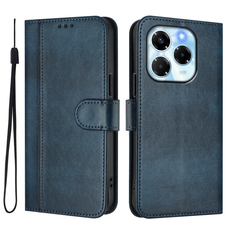 For Infinix Note 40X 5G Line Splicing Buckle Retro Leather Phone Case