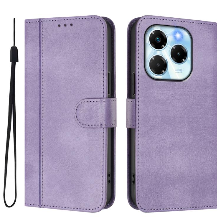 For Infinix Note 40X 5G Line Splicing Buckle Retro Leather Phone Case