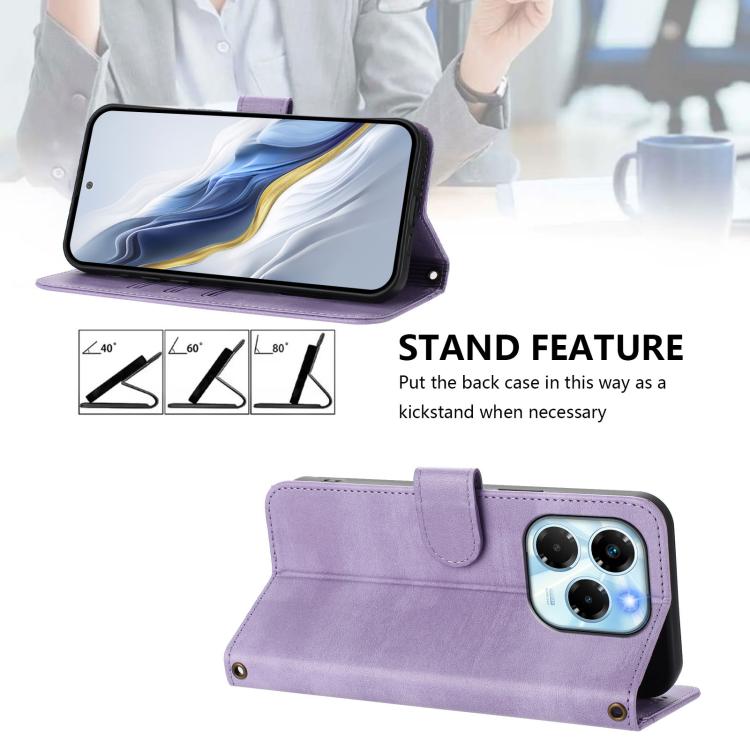 For Infinix Note 40X 5G Line Splicing Buckle Retro Leather Phone Case