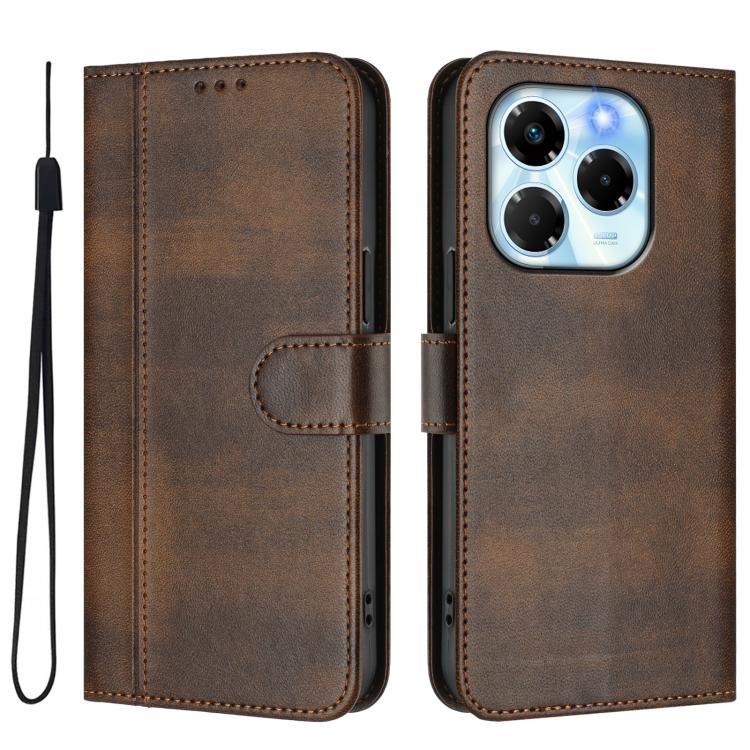 For Infinix Note 40X 5G Line Splicing Buckle Retro Leather Phone Case