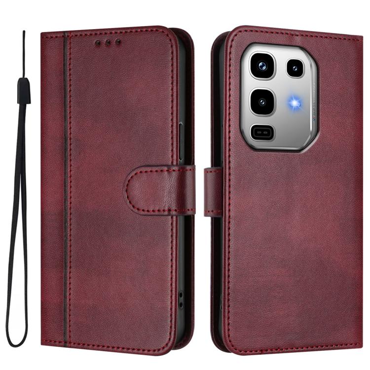 For Infinix Note 50 Pro 4G / 50 4G Line Splicing Buckle Retro Leather Phone Case