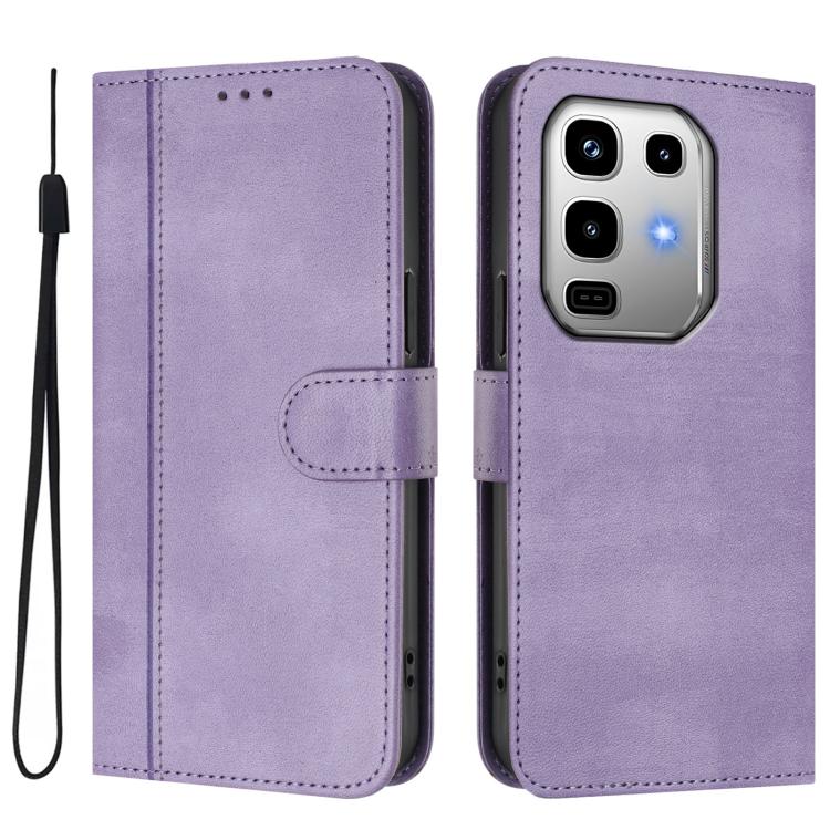 For Infinix Note 50 Pro 4G / 50 4G Line Splicing Buckle Retro Leather Phone Case