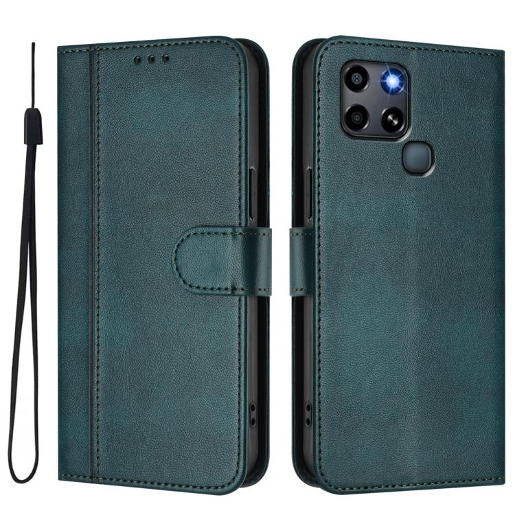 For Infinix Smart 6 / 6 HD Line Splicing Buckle Retro Leather Phone Case