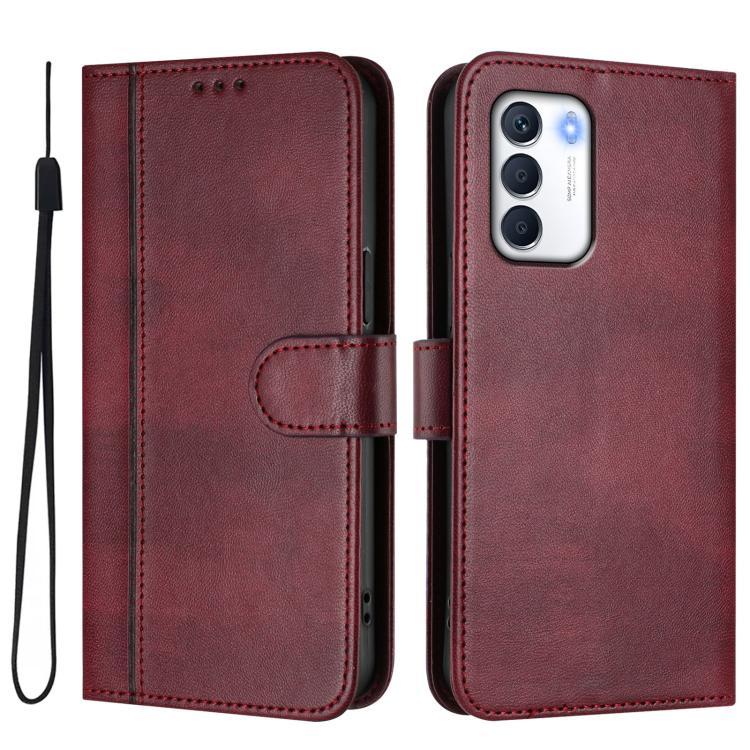For Infinix Zero 5G 2023 Line Splicing Buckle Retro Leather Phone Case