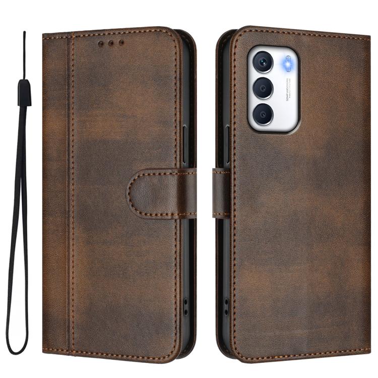For Infinix Zero 5G 2023 Line Splicing Buckle Retro Leather Phone Case