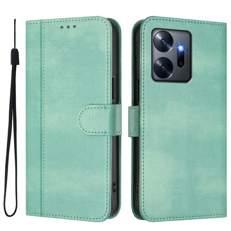 For Infinix Zero 20 Line Splicing Buckle Retro Leather Phone Case