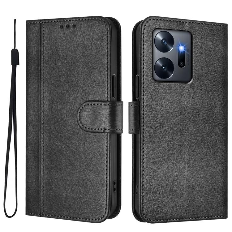 For Infinix Zero 20 Line Splicing Buckle Retro Leather Phone Case