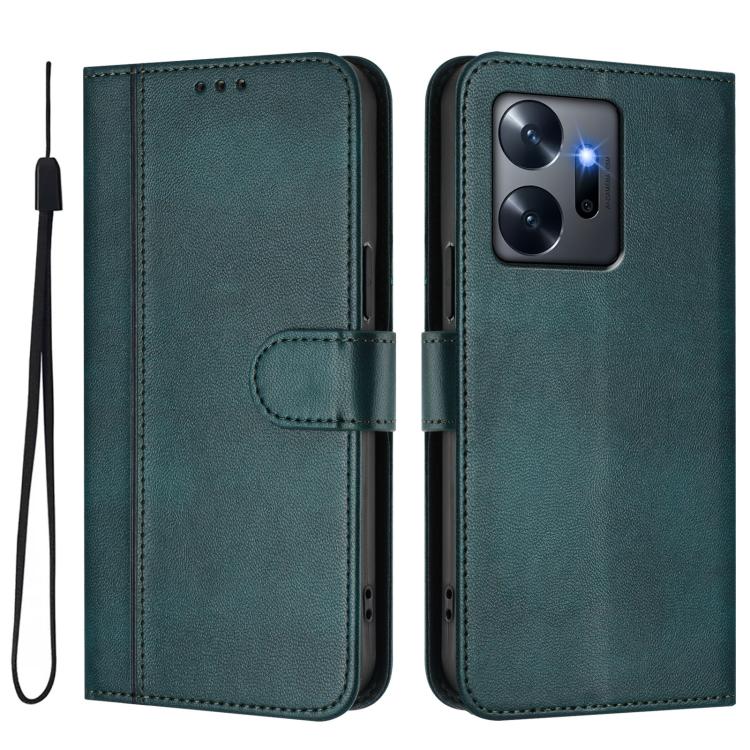 For Infinix Zero 20 Line Splicing Buckle Retro Leather Phone Case