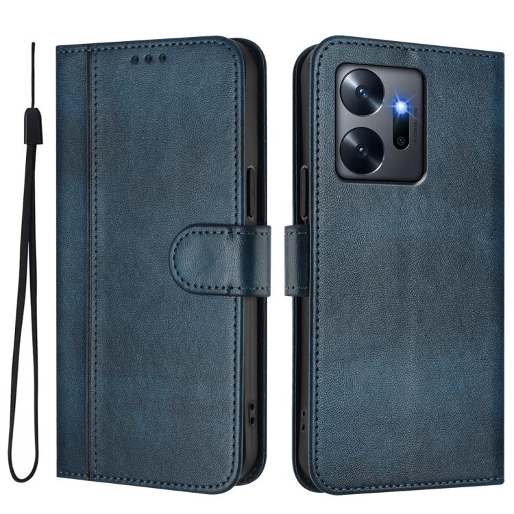 For Infinix Zero 20 Line Splicing Buckle Retro Leather Phone Case