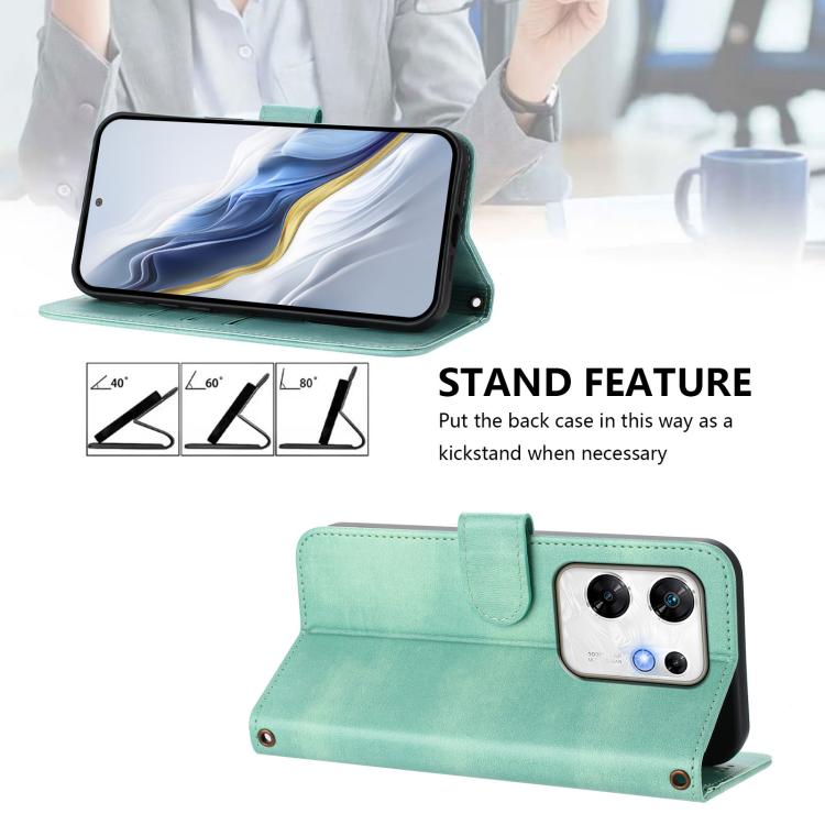 For Infinix Zero 30 4G Line Splicing Buckle Retro Leather Phone Case
