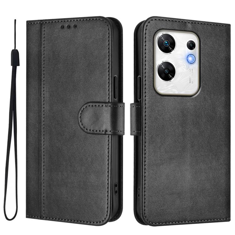 For Infinix Zero 30 4G Line Splicing Buckle Retro Leather Phone Case